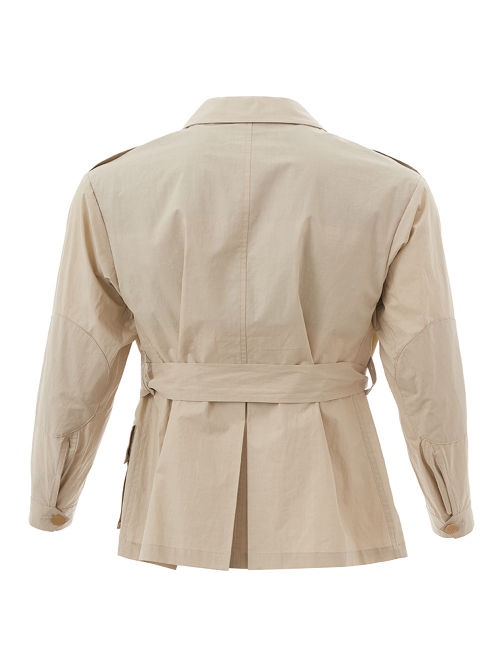 Beige Cotton Saharan Belted Jacket - Harry Edebiri & Partners| luxury ...